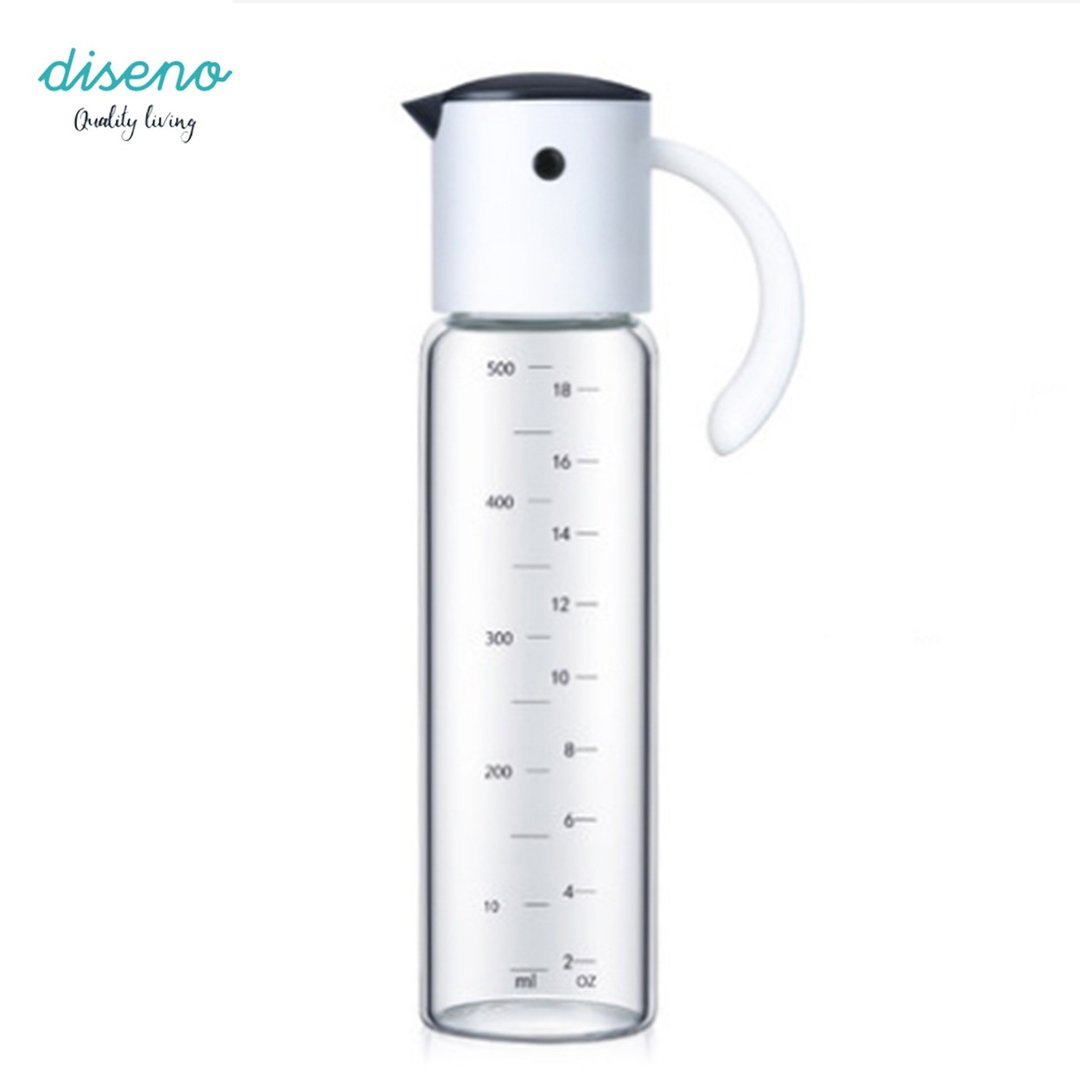 diseno厨房自动开合玻璃油壶(白色) - 500ML - 厨房用具 - 玻璃 白色