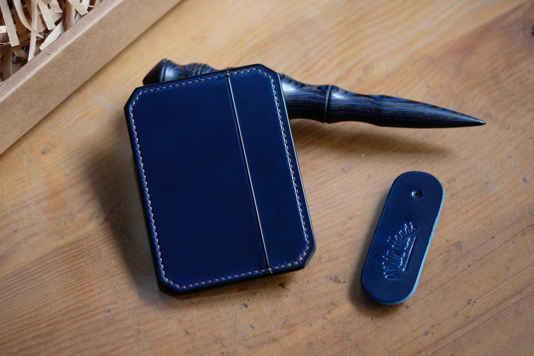MILDY HANDS - Card Wallet D02 - 马臀皮卡片夹 shell cordovan - 皮夹/钱包 - 真皮 黑色
