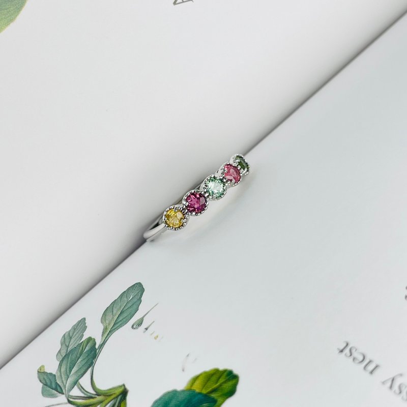 女性之宝石 碧玺纯银戒指 开运戒指宝石水晶戒指 S925纯财富密码 - 戒指 - 宝石 多色