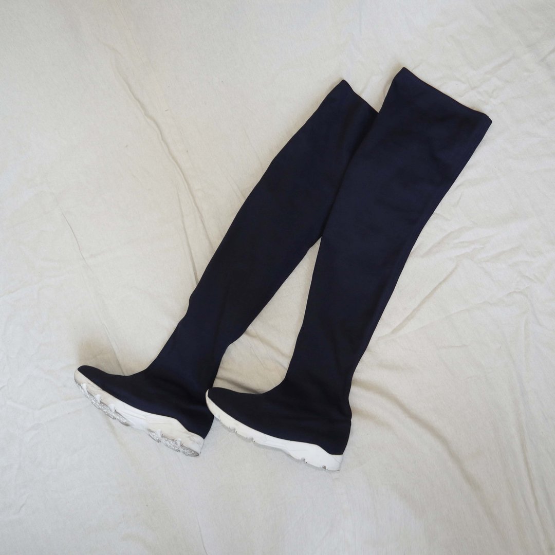 南瓜Vintage。Martin Margiela MM6 海军蓝 及膝 高筒 长靴 - 女款长靴 - 其他人造纤维 蓝色