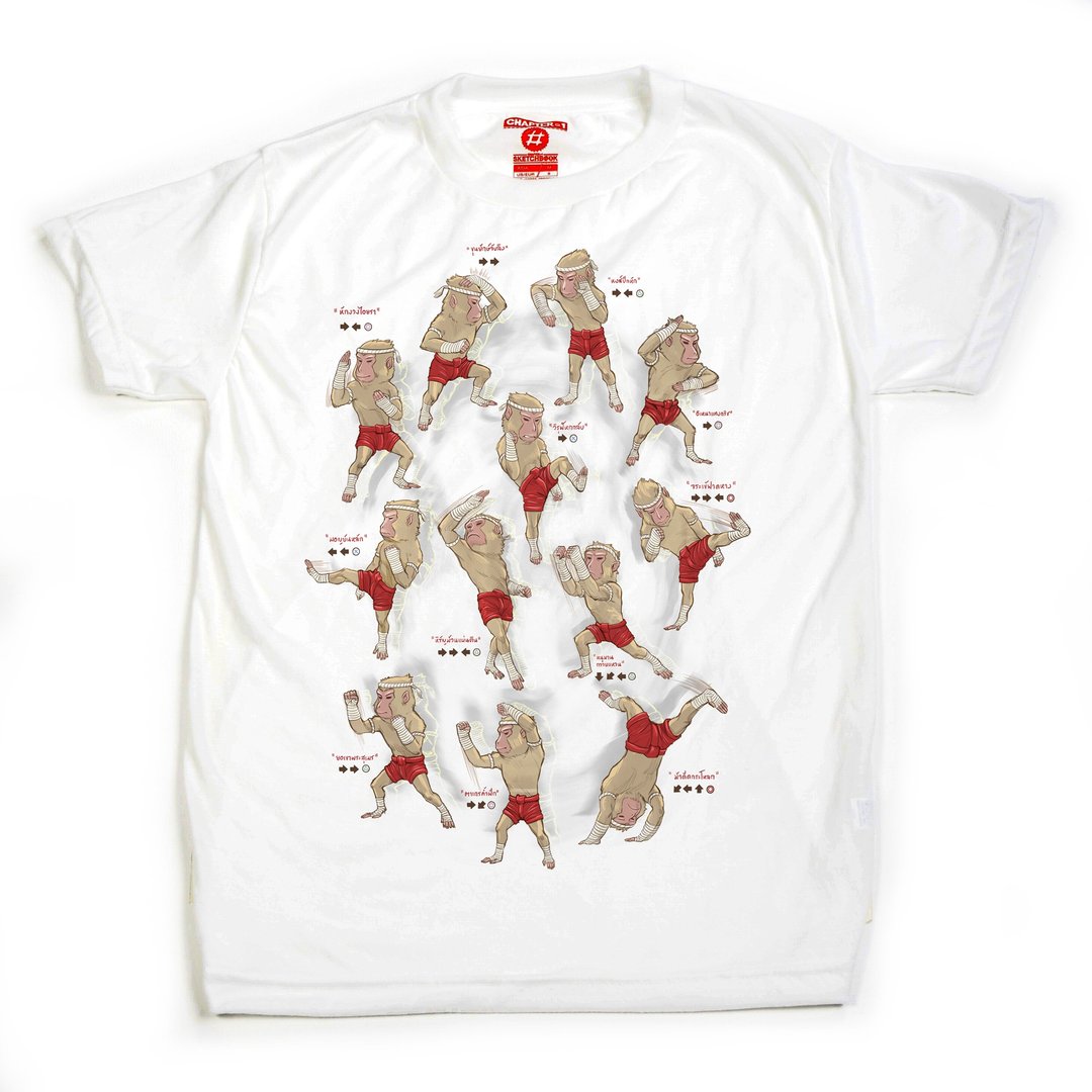 Monkey Muay Thai Chapter One T-shirt - 男装上衣/T 恤 - 棉 白色