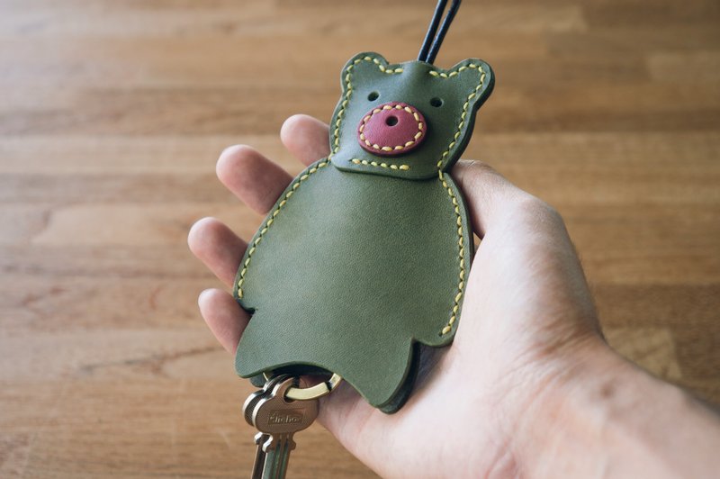 皮革小熊钥匙圈 W1-030 - 钥匙链/钥匙包 - 真皮 多色