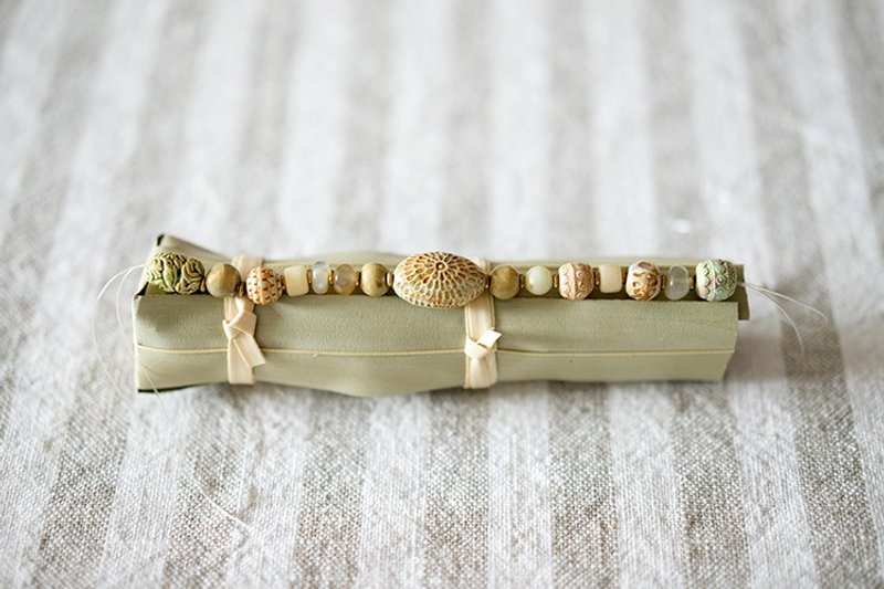 气息/柬埔寨陶瓷老珠石头手链 - 手链/手环 - 粘土 