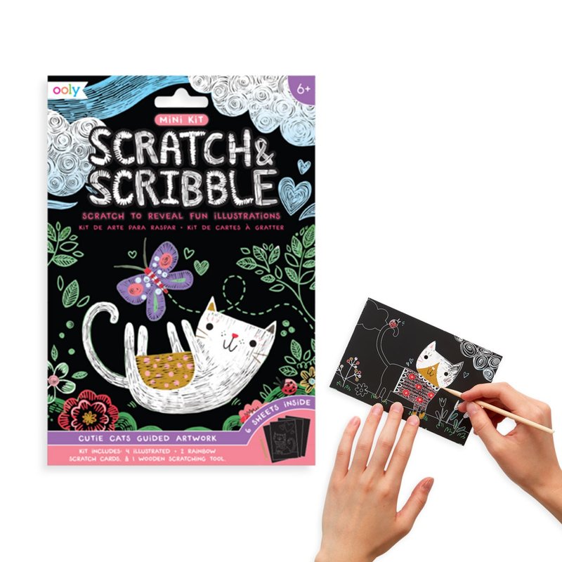 【美国OOLY】 儿童创意刮画迷你组 - 可爱猫咪款 - 玩具/玩偶 - 纸 多色
