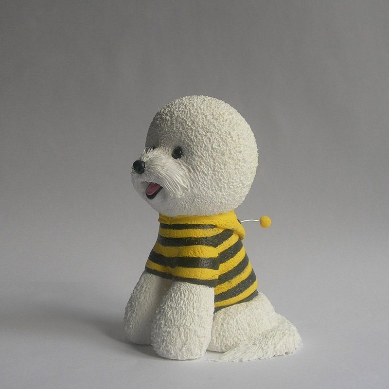定制化 穿蜜蜂装的比熊犬 - 其他 - 粘土 