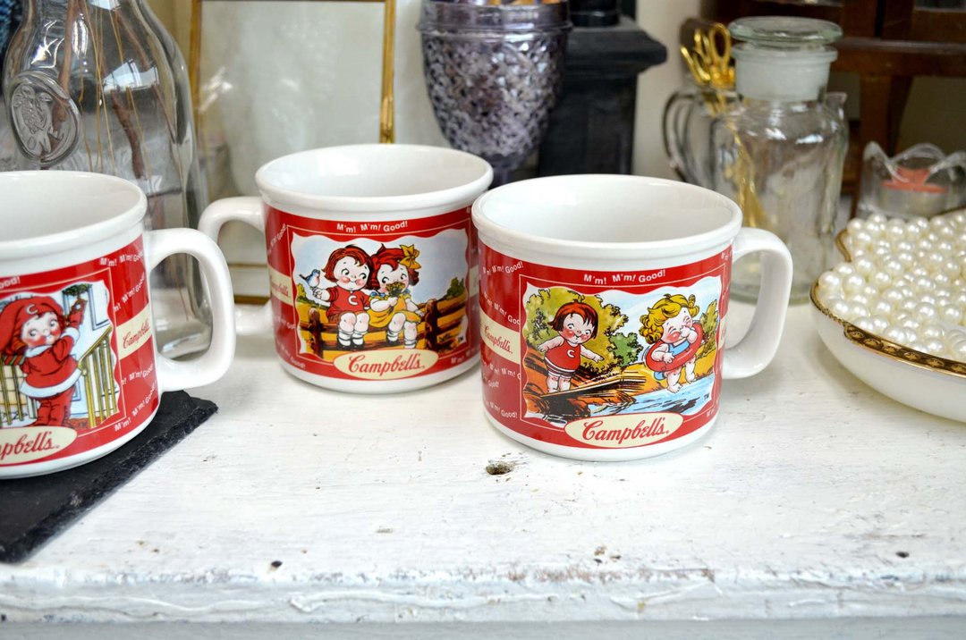 Campbells 1998年复古娃娃金宝汤汤杯 美国中古老件 全新两只现货 - 其他杯子 - 陶 红色