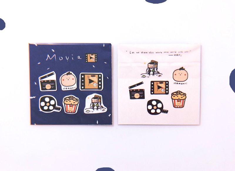 贴纸明信片组 / 电影贴纸与随机明信片 - 贴纸 - 纸 多色