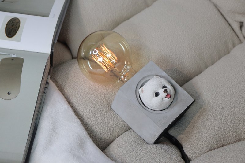 曙MUSE 博美方形水泥桌灯 - 灯具/灯饰 - 水泥 灰色