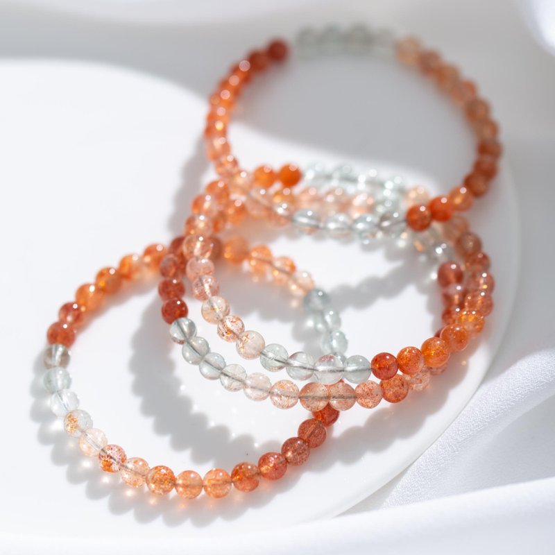 阿鲁沙太阳石6mm手链| 4 月新品主打星 - 手链/手环 - 水晶 橘色