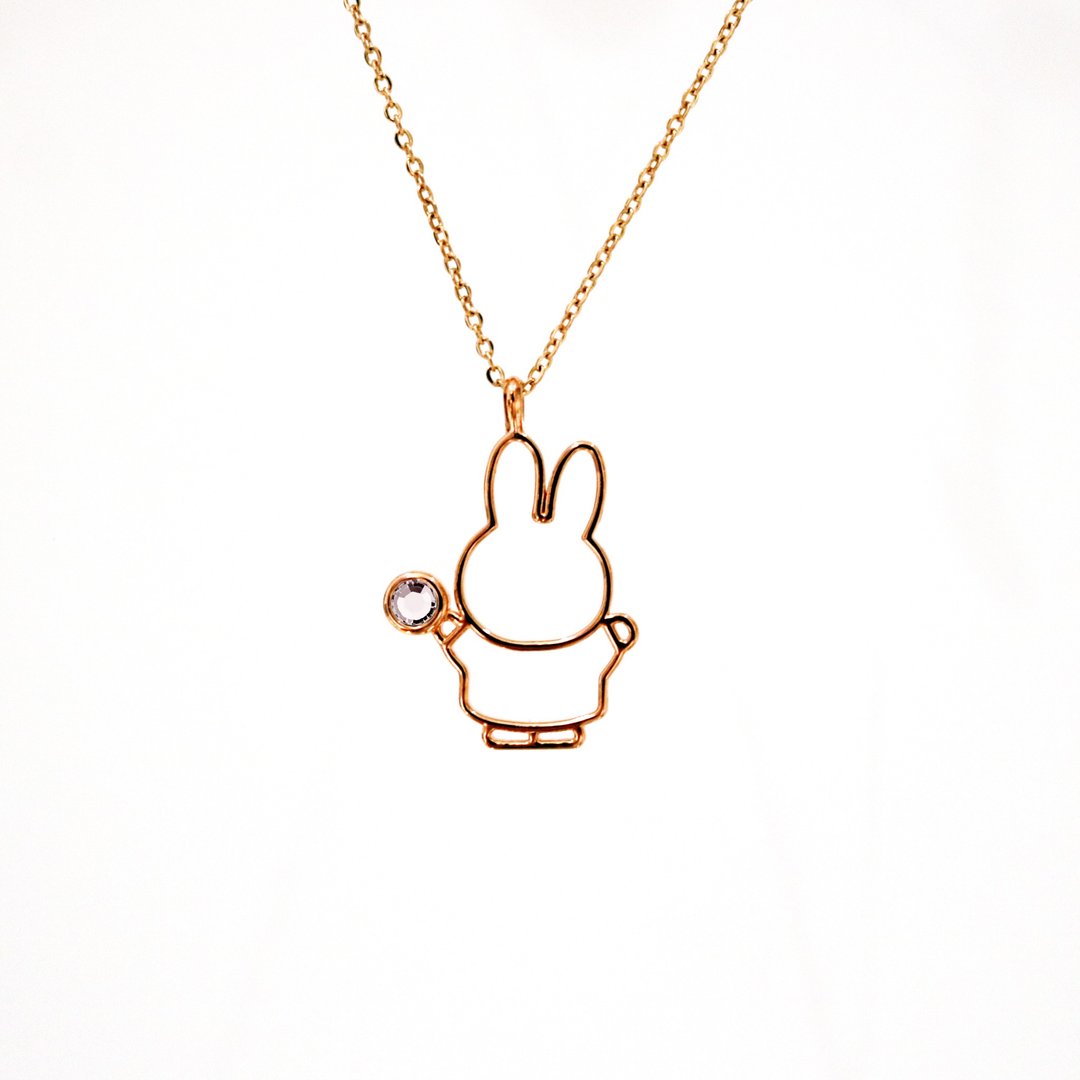 【Pinkoi x miffy】Miffy 浅紫水晶项链 | 六月诞生石 - 项链 - 水晶 紫色