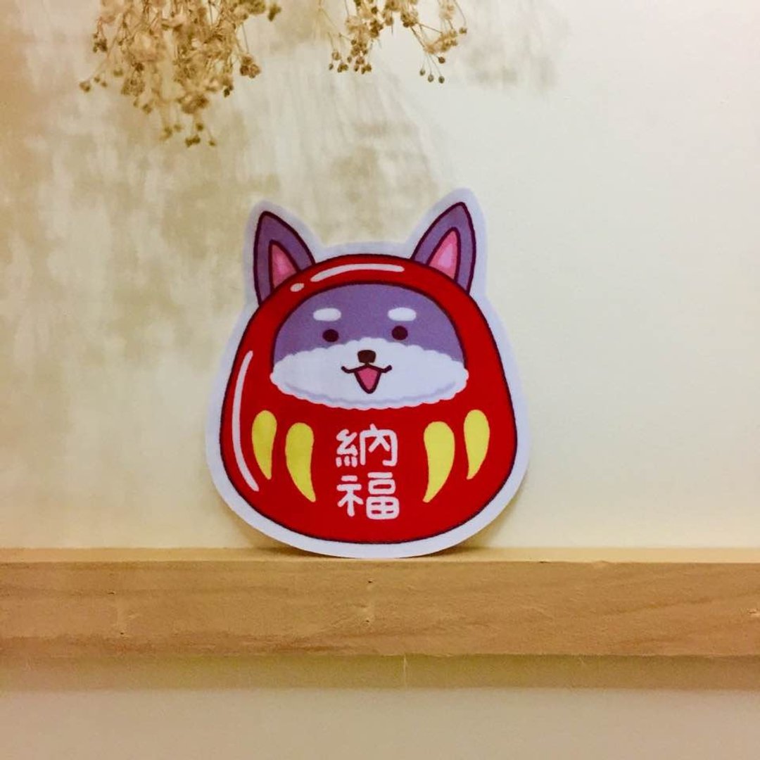 纳福达摩中型防水贴纸 SM0086 - 贴纸 - 防水材质 红色