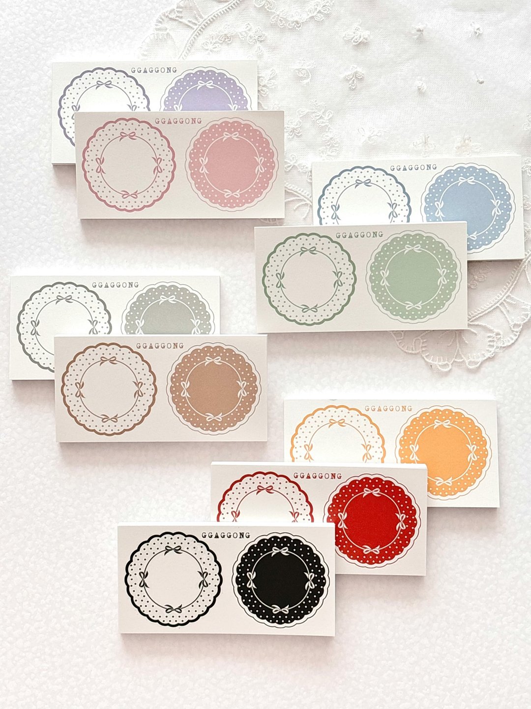Ribbon Doily 缎带蕾丝便条纸 - 便条纸/标签贴 - 纸 