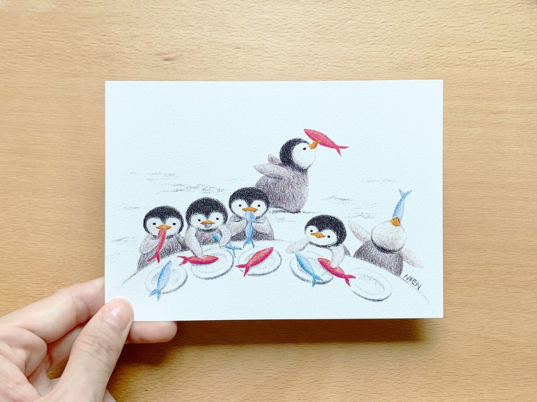 幼儿园的点心时间 明信片 - 卡片/明信片 - 纸 白色