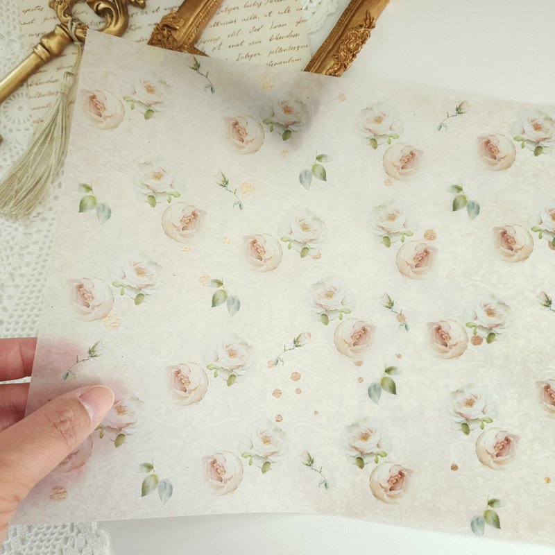 白玫瑰描图纸1 - 便条纸/标签贴 - 纸 