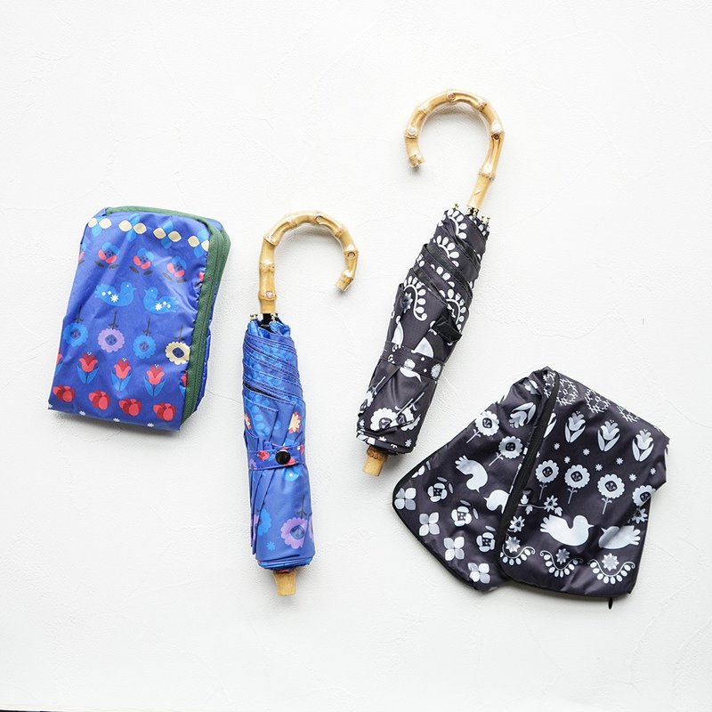 竹柄防紫外线折叠伞 阻挡99.9%紫外线 UPF50+晴雨天皆可使用 - 雨伞/雨衣 - 防水材质 多色