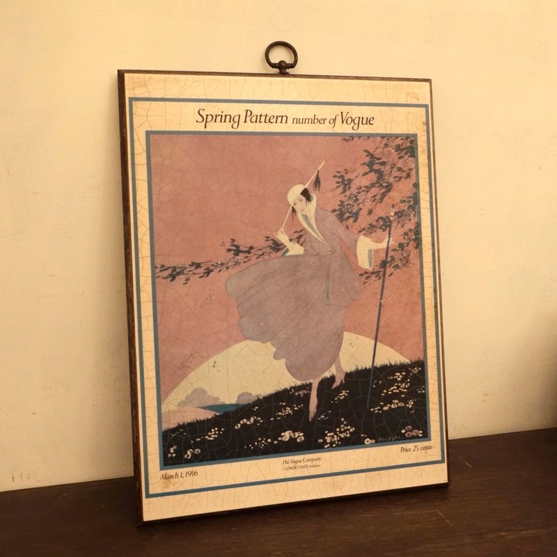旧物 Vogue 杂志1916 March First 封面 木制摆件 欧洲 美国 复古 - 摆饰 - 木头 多色