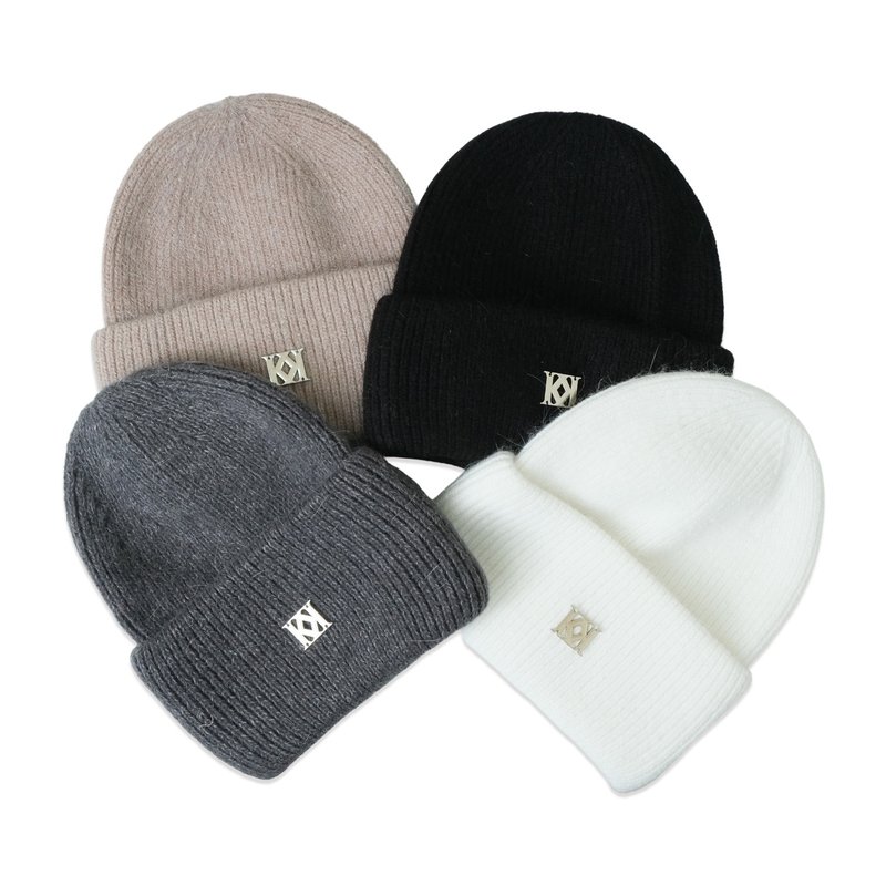 KAIKAI - ReBorn - 兔毛螺纹针织毛线帽 - 帽子 - 其他材质 多色