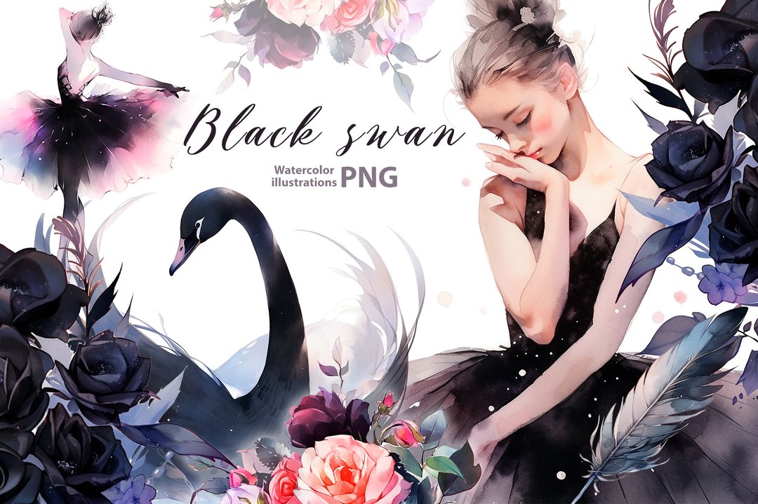 水彩芭蕾舞剪贴画集,11 Png PNG剪贴画黑天鹅,芭蕾舞女演员剪贴画,舞蹈,11 Png - 图文模板设计 - 其他材质 