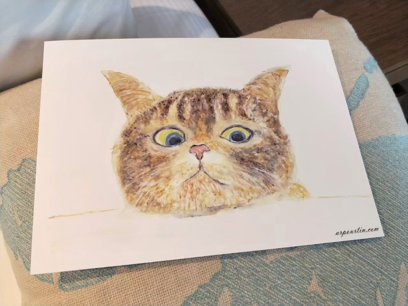 明信片/装饰画/猫/海报/装饰画片/居家布置/手绘 - 墙贴/壁贴 - 纸 白色