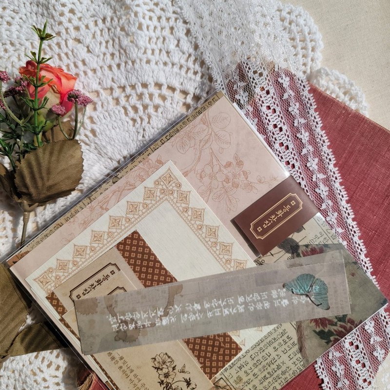 Light-flower Cafe Deco paper 등화찻집 데코페이퍼 - 便条纸/标签贴 - 纸 卡其色
