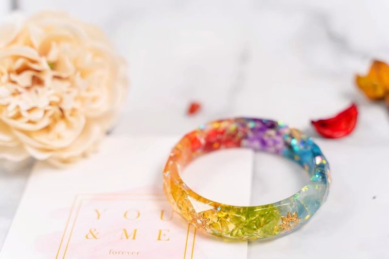 七脉轮彩虹手环 - 手链/手环 - 水晶 多色