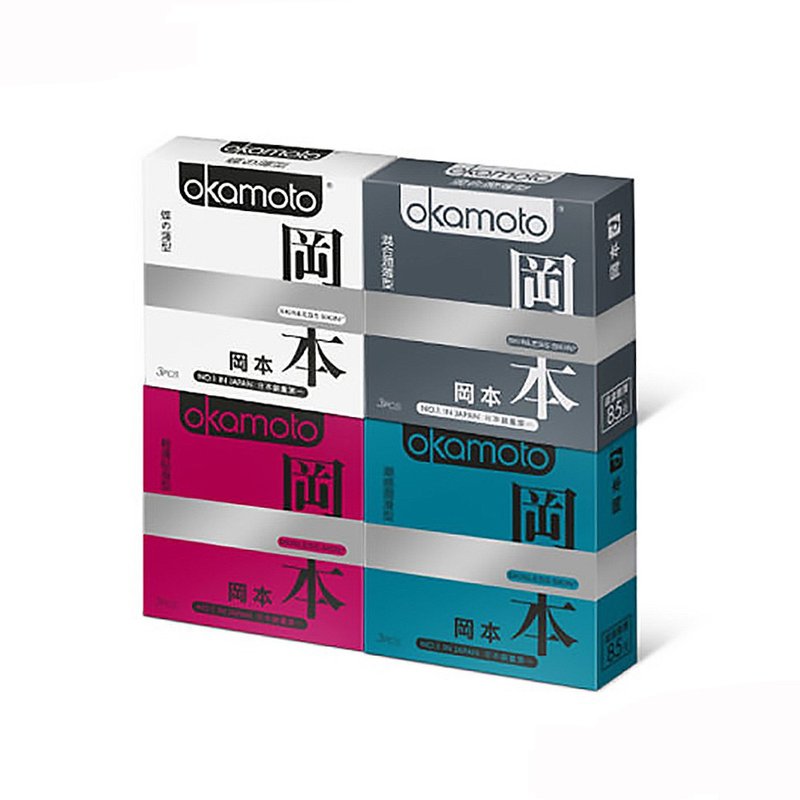 冈本 Okamoto | Skinless Skin 浪漫缤纷组 四合一卫生套 3 入*4 - 情趣用品 - 乳胶 透明