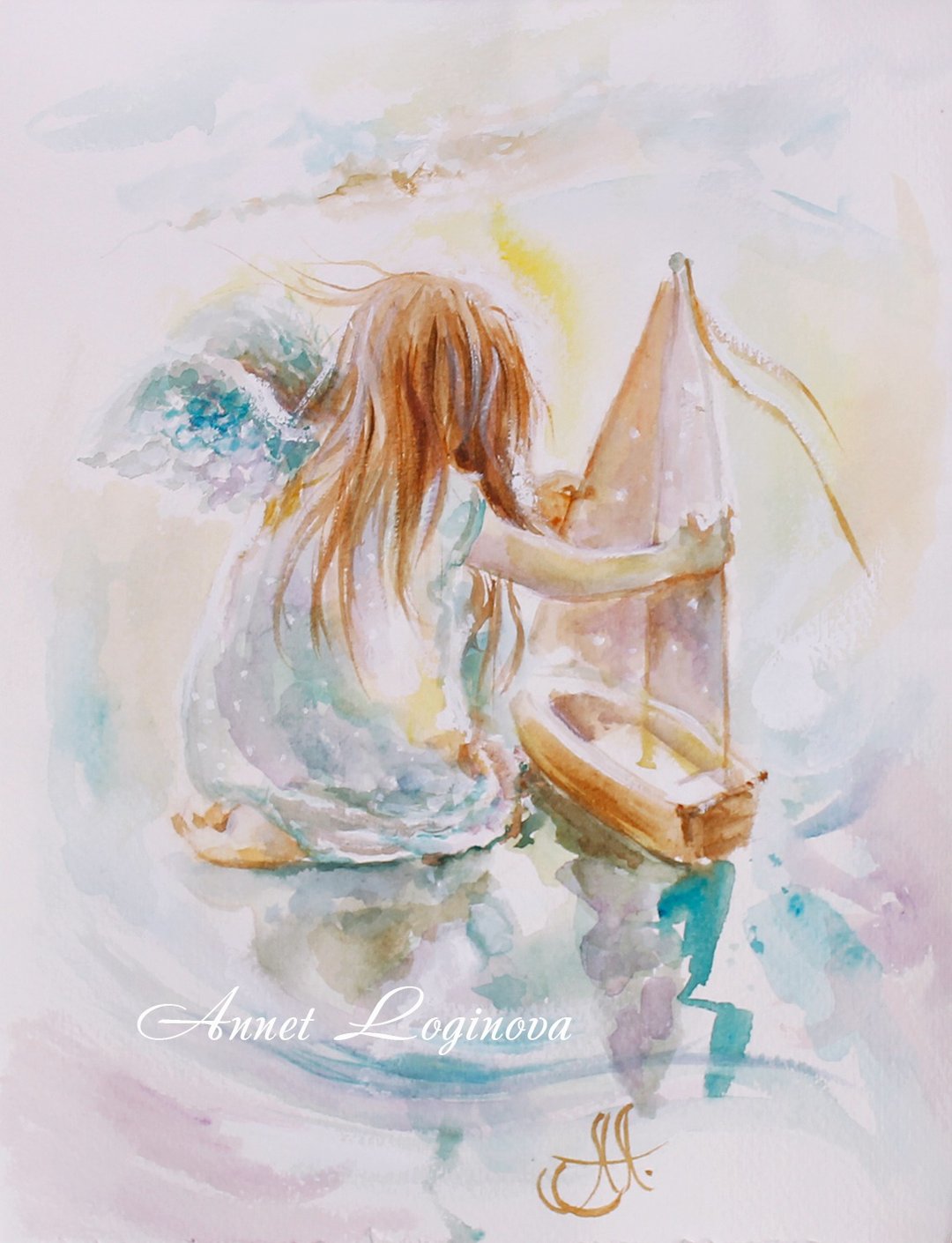 小船 Giclée 帆布打印绘画。 - 墙贴/壁贴 - 其他材质 多色