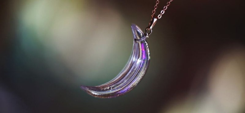 Pale pink moon - 项链 - 玻璃 粉红色