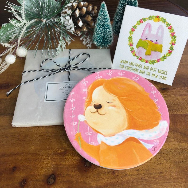 杯垫圣诞组 任选2个杯垫 卡片 吸水杯垫 杯垫 圣诞礼盒 - 杯垫 - 陶 