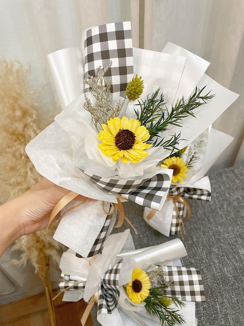 干燥花束【乡村格子】生日花束 母亲节花束 毕业花束 教师节礼物 - 干燥花/捧花 - 植物．花 
