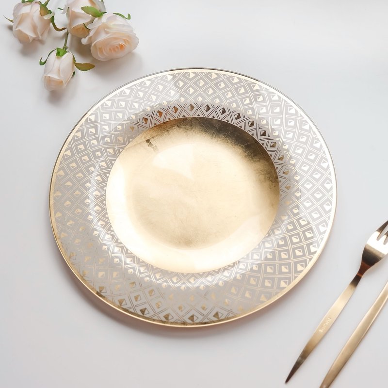 【伊斯皇冠圆盘-单入组】餐盘│婚宴│新居落成 - 盘子/餐盘/盘架 - 玻璃 金色