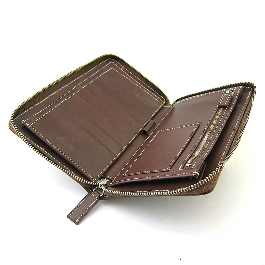 Highly Functional Passport Case Traveler's Wallet Travel Organizer Flight Ticket Air Ticket Valuables Travel Business Trip Genuine Leather Italian Vachetta Leather - 护照夹/护照套 - 真皮 咖啡色