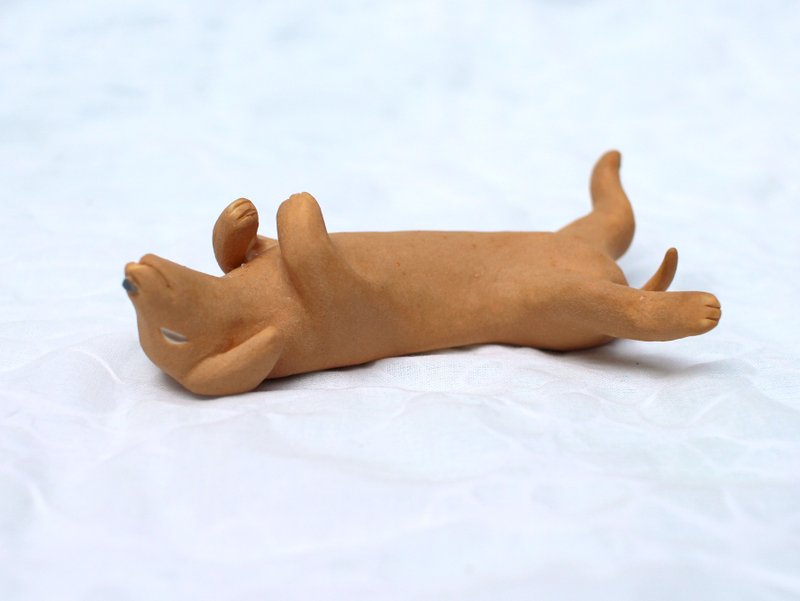 腊肠狗　瓷偶　公仔　筷架 - 玩偶/公仔 - 瓷 咖啡色