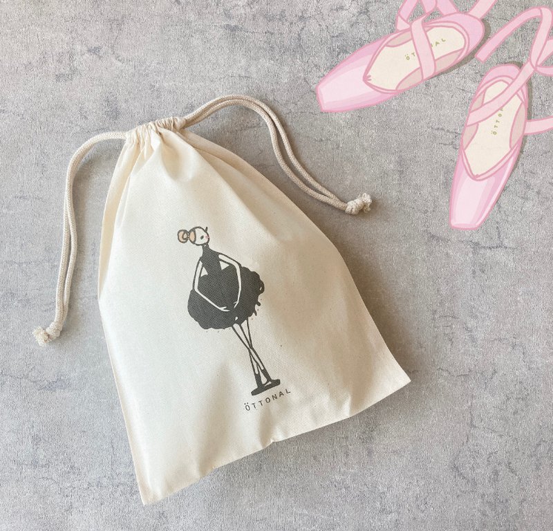 Black Ballerina Cotton Purse - 其他 - 棉．麻 白色