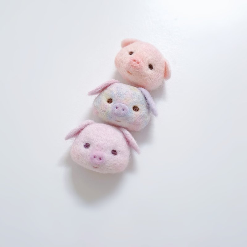 小猪猪 小猪 羊毛毡 别针 - 胸针 - 羊毛 多色