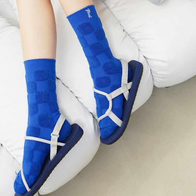 任意毛圈 圣诞款中筒袜 - 袜子 - 棉．麻 红色