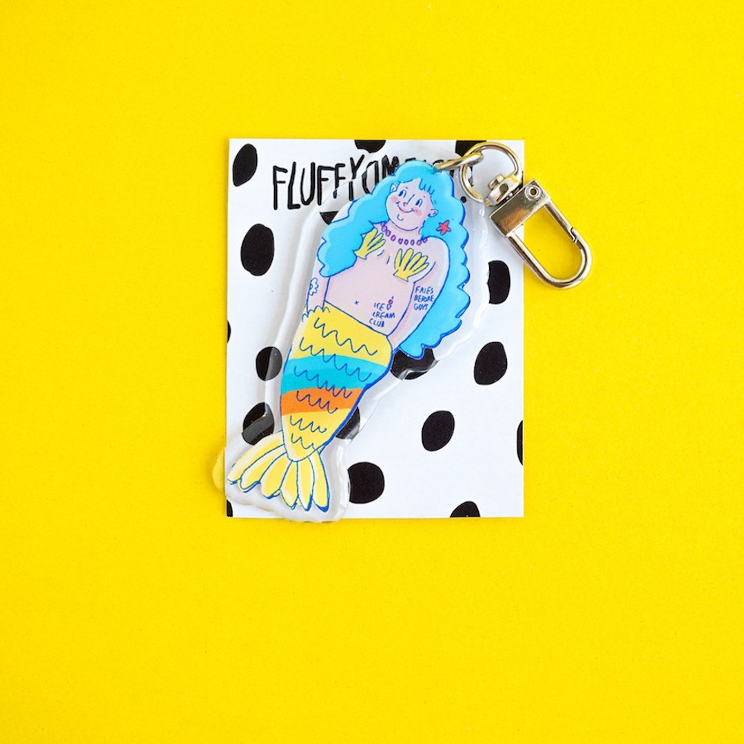 Fluffy Omelet - KEYCHAIN / 别针 / PHONE GRIP - 圆润美人鱼 - 胸针 - 压克力 多色
