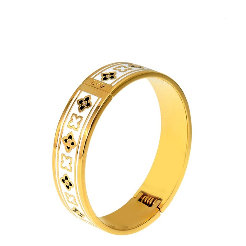 文艺复兴 Raffaello Sanzio 掐丝珐琅系列 开口手环 (金) - 手链/手环 - 其他金属 金色