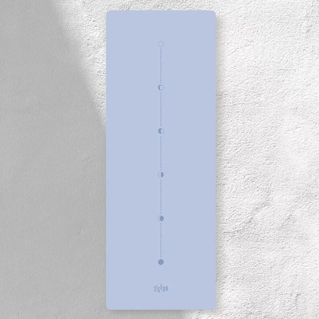 顶级PU标准型干湿止滑天然橡胶正位线瑜珈垫5mm 芋紫 - 瑜珈垫 - 其他材质 蓝色