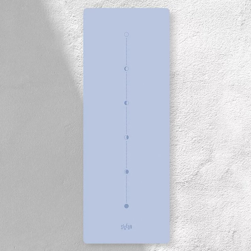 顶级PU标准型干湿止滑天然橡胶正位线瑜珈垫5mm 芋紫 - 瑜珈垫 - 其他材质 蓝色