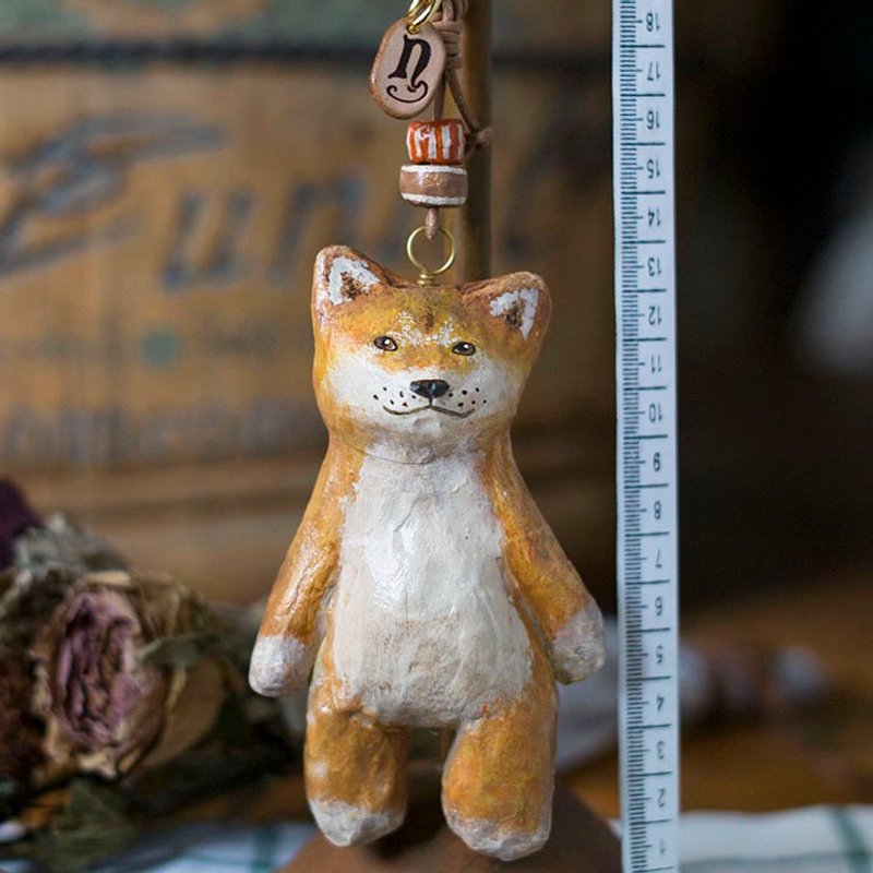 小狗锁匙圈 / 动物钥匙圈 - 钥匙链/钥匙包 - 纸 橘色