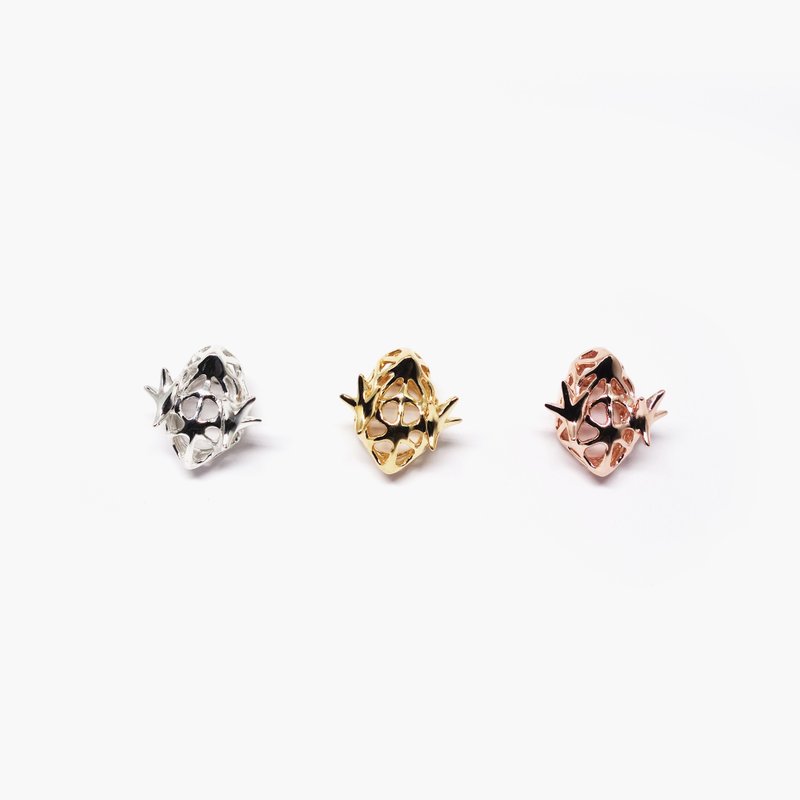 Little chick K18 yellow gold plated SV925 lapel pin【Pio by Parakee】黄金豆的小雞胸針 - 胸针 - 其他金属 金色