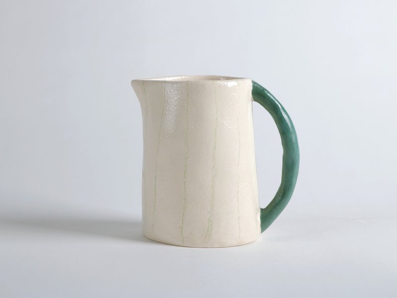 /自信的壶/ 手捏陶瓷壶 - 茶具/茶杯 - 陶 绿色