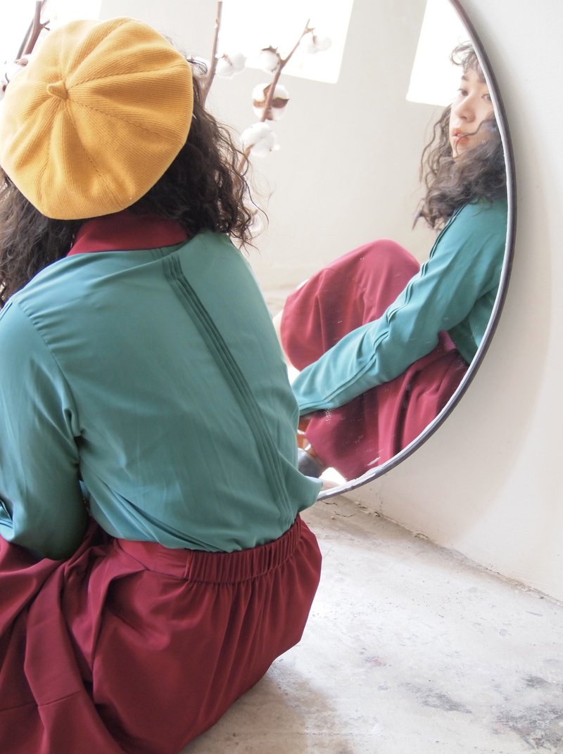 双排扣磨毛外衫 // 青鸟 - 女装上衣 - 聚酯纤维 蓝色