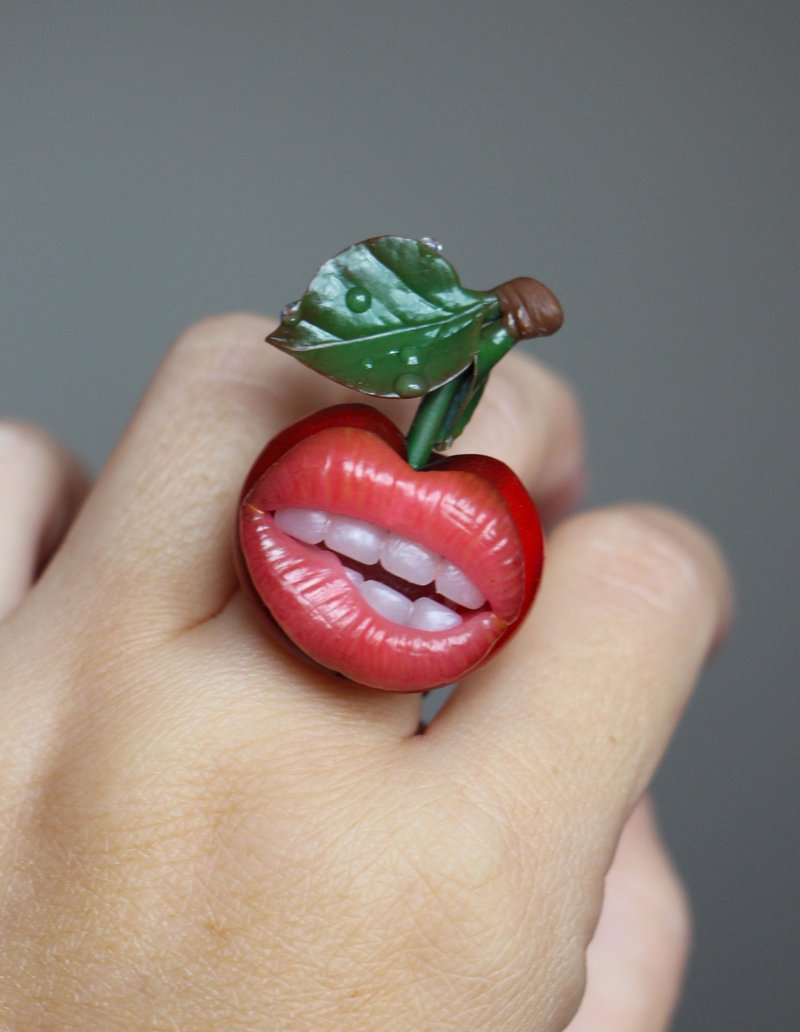 Cherry Ring, Novelty Ring, Hippie Jewelry - 戒指 - 其他材质 多色