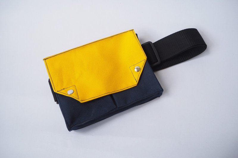 ANNA SHOULDER BAG : YELLOW / NAVY - 其他 - 棉．麻 黄色