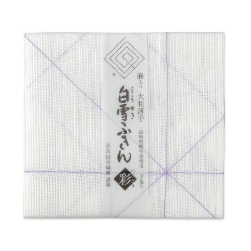 京友禅染白雪玻璃巾 / 紫线 - 餐垫/桌巾 - 棉．麻 白色