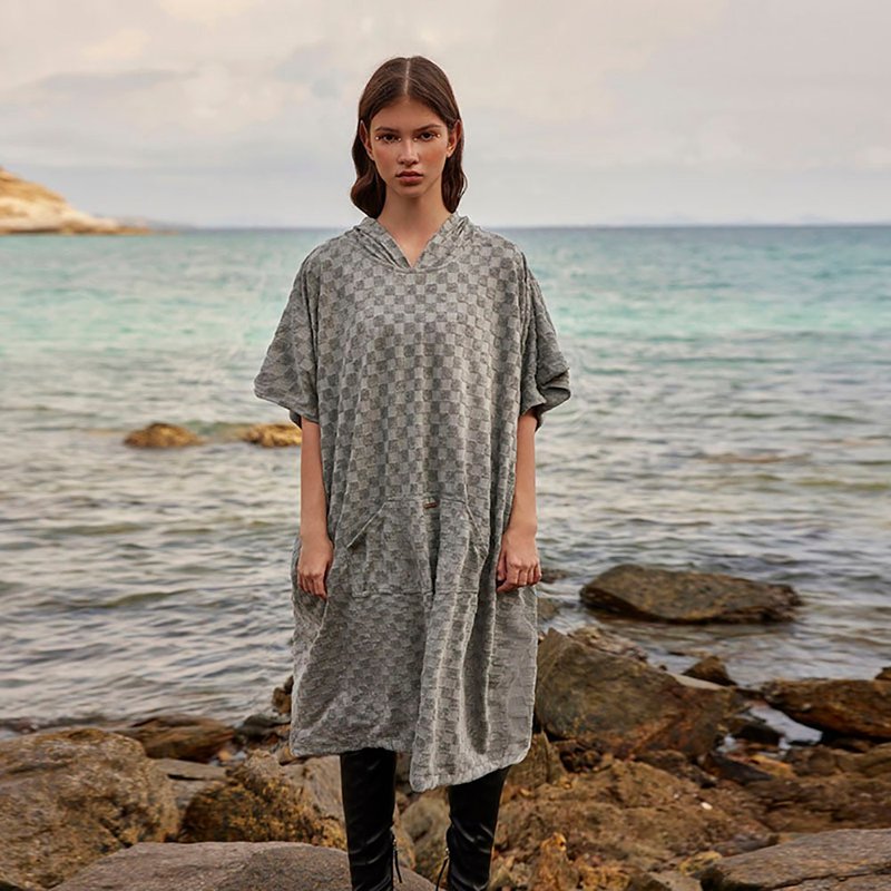 Kaia - Beach Poncho in Storm (CRBW134) - 其他 - 其他材质 灰色