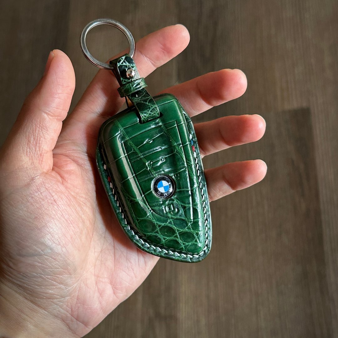 BMW 鳄鱼皮 汽车钥匙套 钥匙皮套 订制皮件 订制礼物 - 钥匙链/钥匙包 - 真皮 绿色