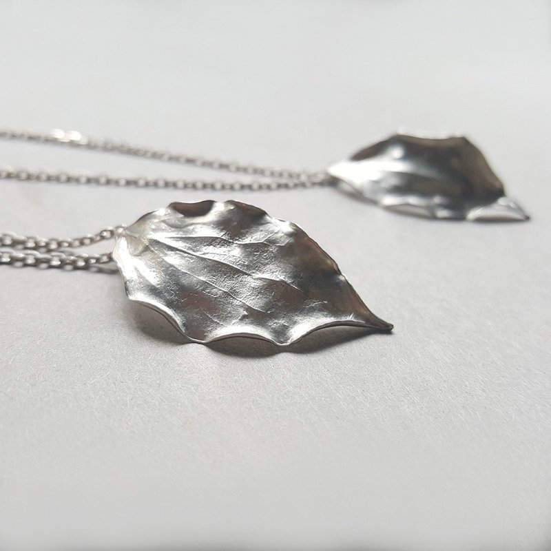 拾叶/樟叶 银项链 - 项链 - 纯银 银色